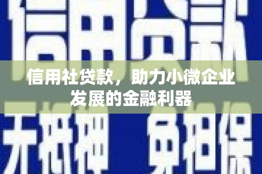 弥勒信用社贷款，助力小微企业发展的金融利器