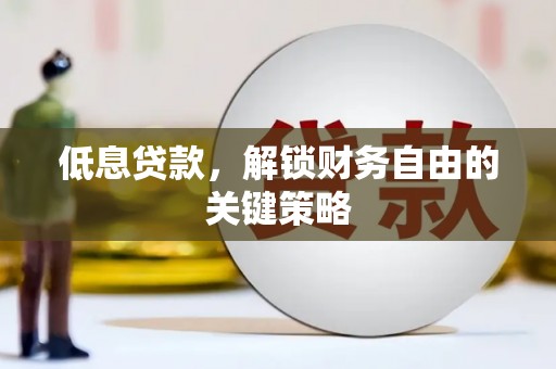 弥勒低息贷款，解锁财务自由的关键策略