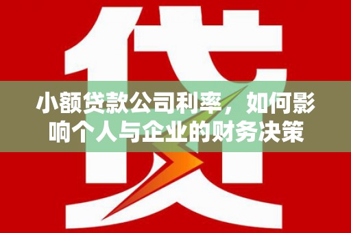 弥勒小额贷款公司利率，如何影响个人与企业的财务决策