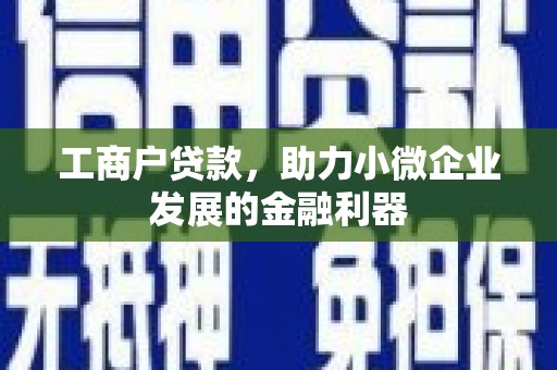 弥勒工商户贷款，助力小微企业发展的金融利器