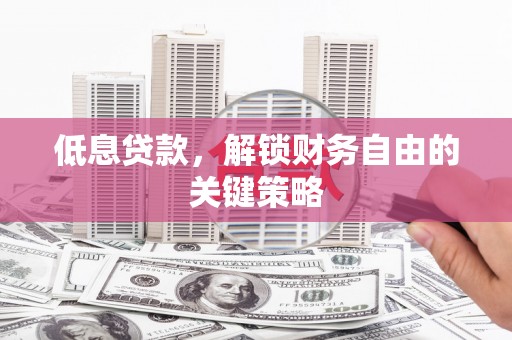 弥勒低息贷款，解锁财务自由的关键策略