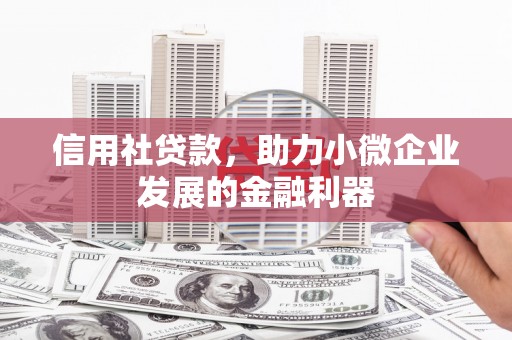弥勒信用社贷款，助力小微企业发展的金融利器